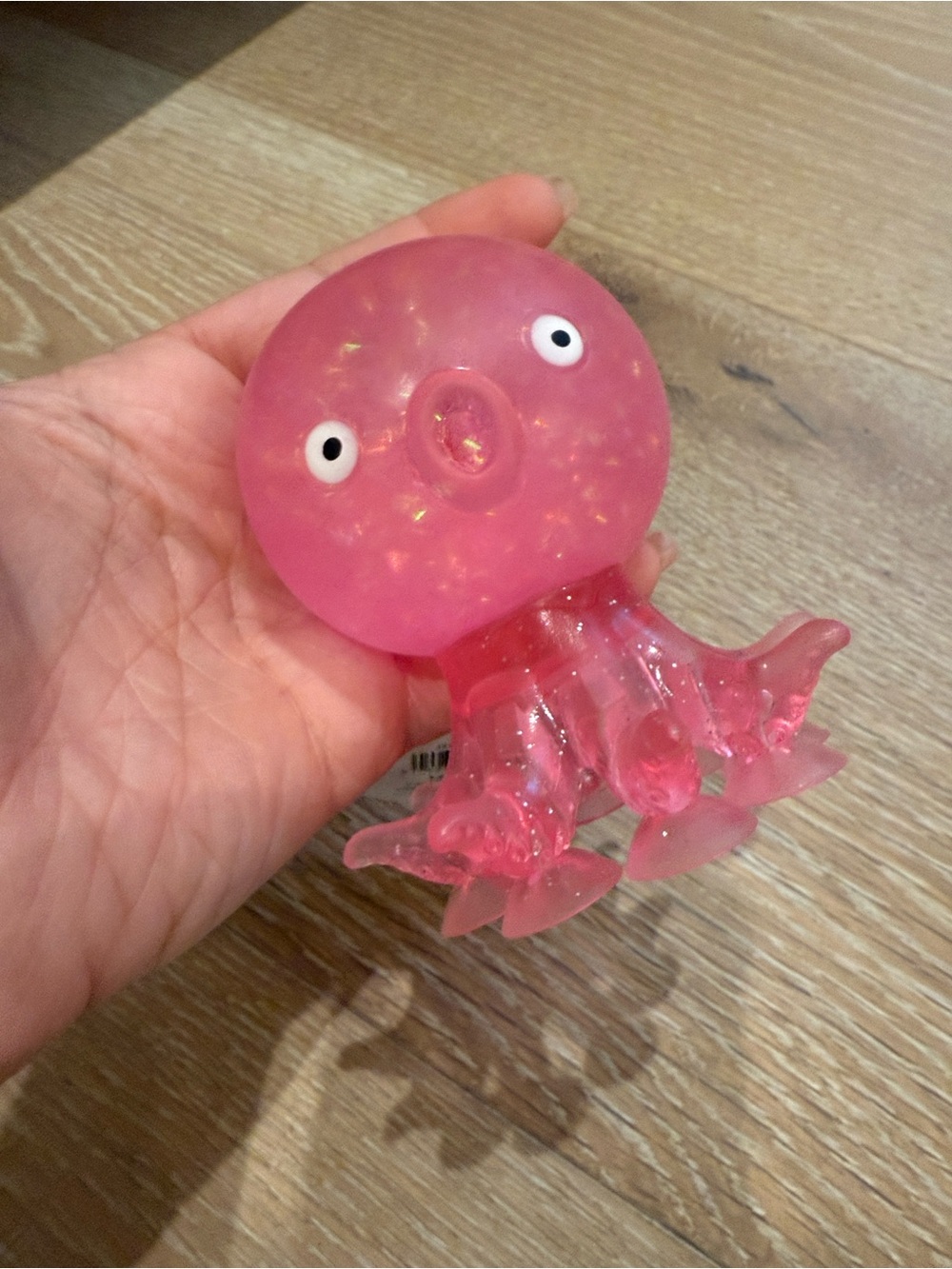 Glitter water filled Pink Octopus Squeeze Toy - Kids Toy